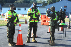 Members of the Virginia Defense Force train in access control procedures